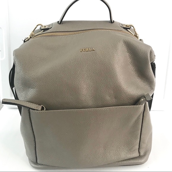 Furla Leather Bag - Dafne Backpack Gray Authentic - Picture 3 of 8